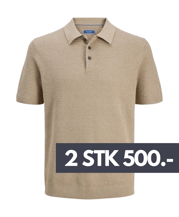 Jack & Jones Jprbluriley knit polo s/s - Lemon pepper/twist